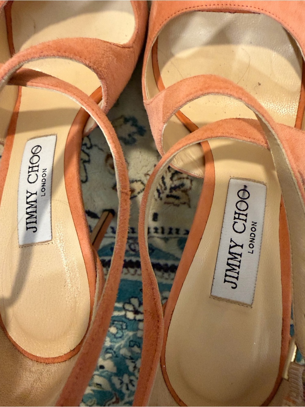 Jimmy Choo Women's Suede Ankle-Strap Sandals in Coral Emily 100 38.5 - Picture 8 of 13